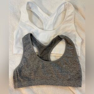 Two pair - NWOT Maidenform girls sports bras, white and gray, L